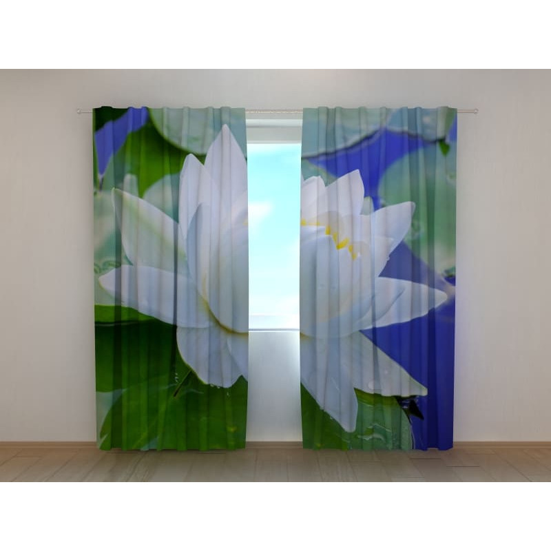 1,00 € Personalized curtain - with a white lotus flower