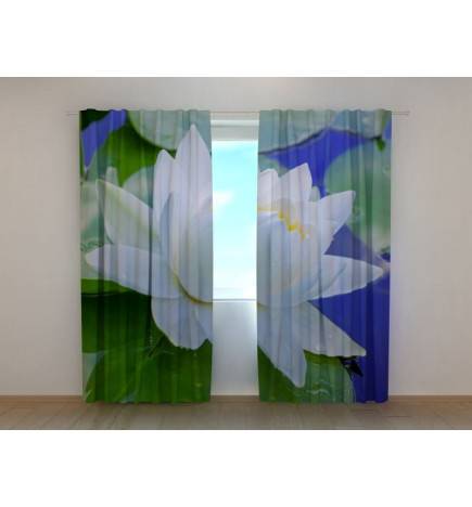 Personalized curtain - with a white lotus flower