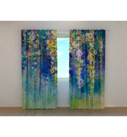 1,00 € Maßgeschneiderter Vorhang – Abstrakter Naif – mit Blumen