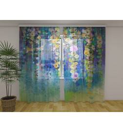 Custom Curtain - Abstract Naif - With Flowers