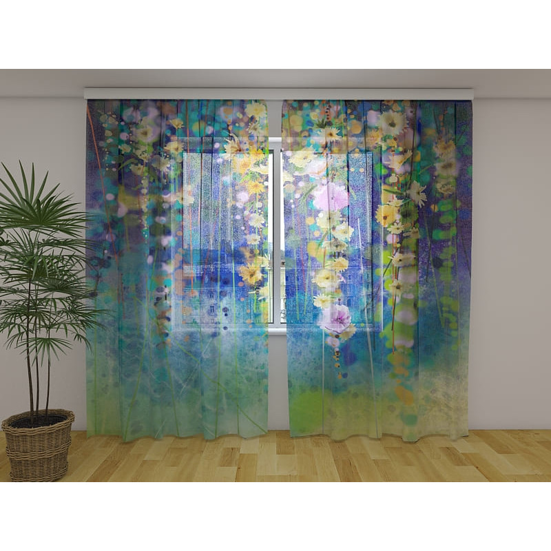 1,00 € Custom Curtain - Abstract Naif - With Flowers