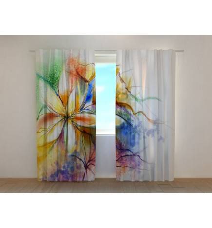 1,00 €Rideau personnalisé - Naif - Avec des fleurs colorées
