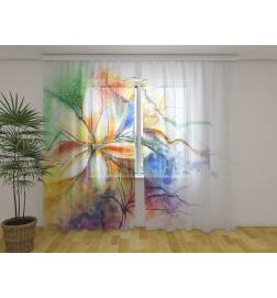 Personalized curtain - Naif - With colorful flowers