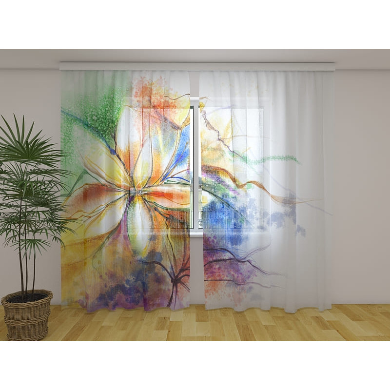 1,00 € Personalized curtain - Naif - With colorful flowers