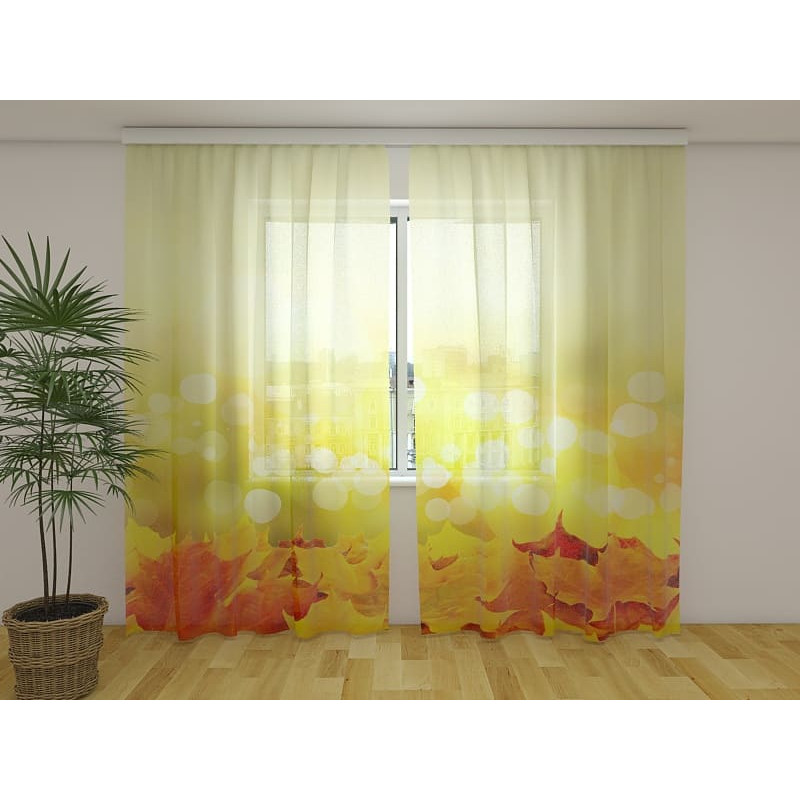 1,00 € Custom Curtain - Abstract and Floral in Yellow Colors