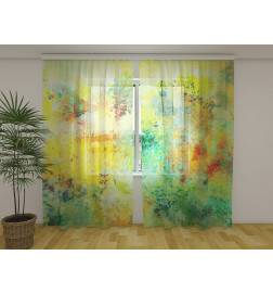 Maßgeschneiderter Vorhang – Abstrakt & Blumen – Grün