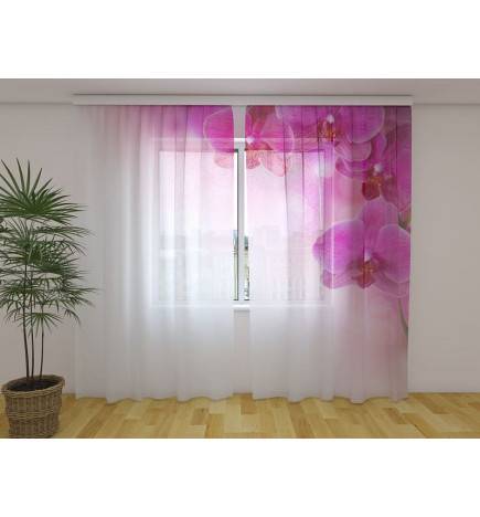 Cortina Personalizada - Com delicadas orquídeas rosa