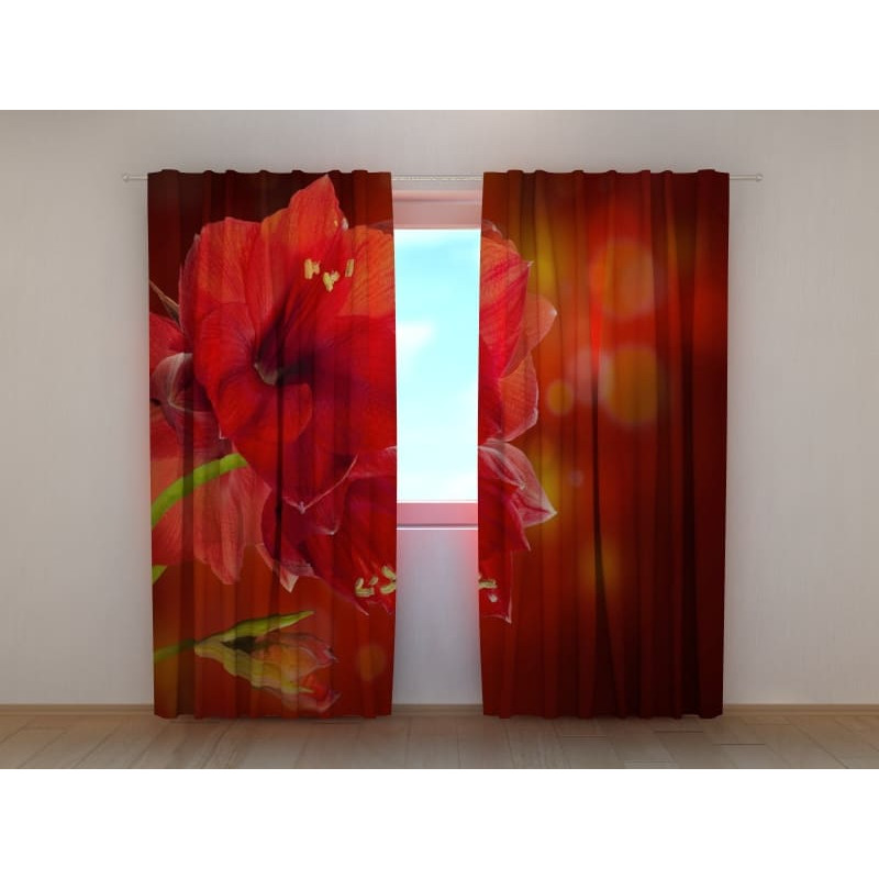 1,00 € Maßgeschneiderter Vorhang – mit roten Hibiskusblüten