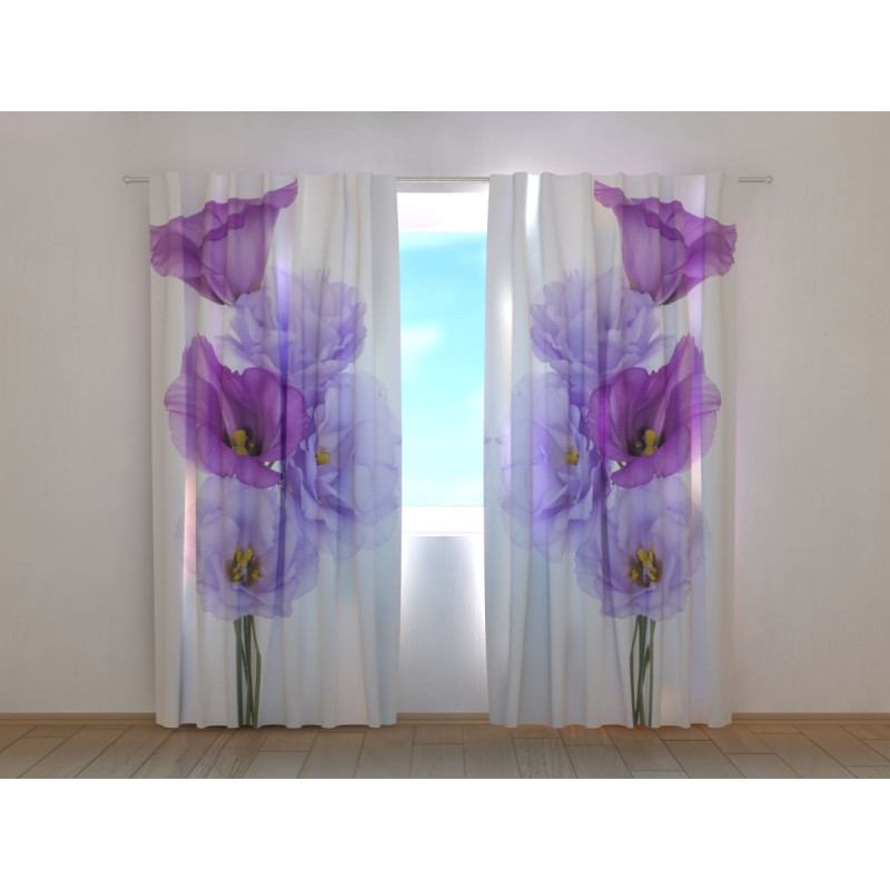 1,00 € Personalisierter Vorhang - Designer - Lila Blumen