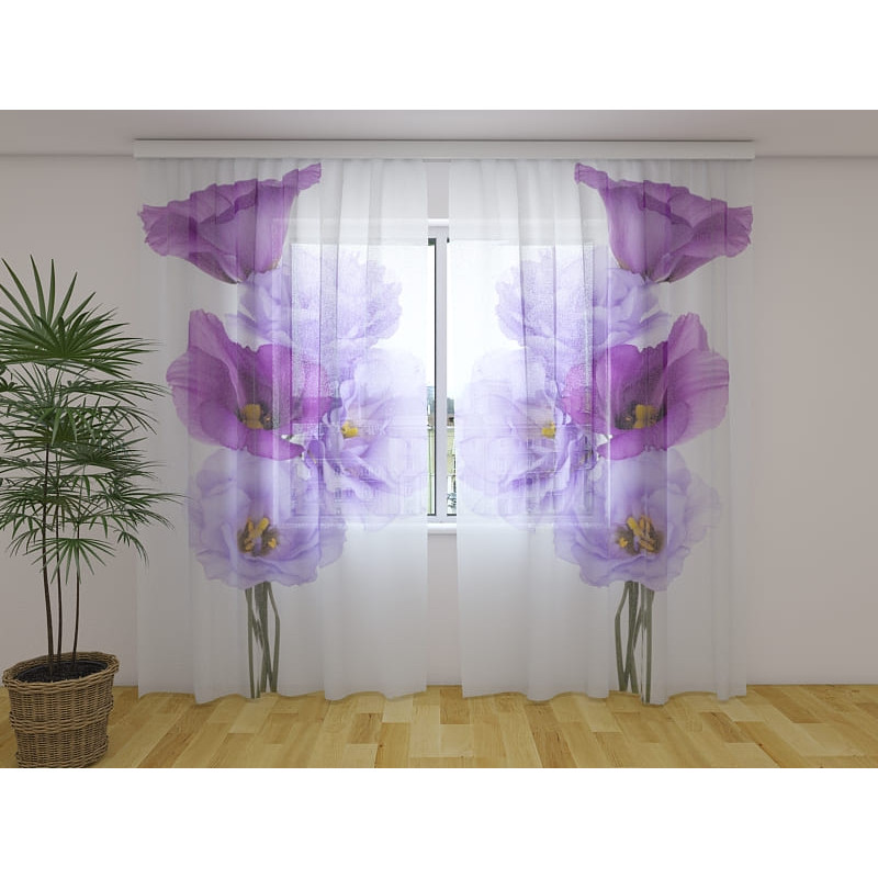 1,00 € Personalisierter Vorhang - Designer - Lila Blumen