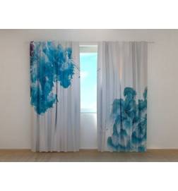 1,00 € Personalisierter Vorhang – abstrakt und floral – blaue Blumen