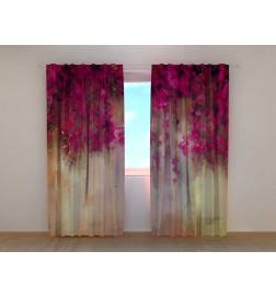 Personalized curtain - with cascading purple flowers