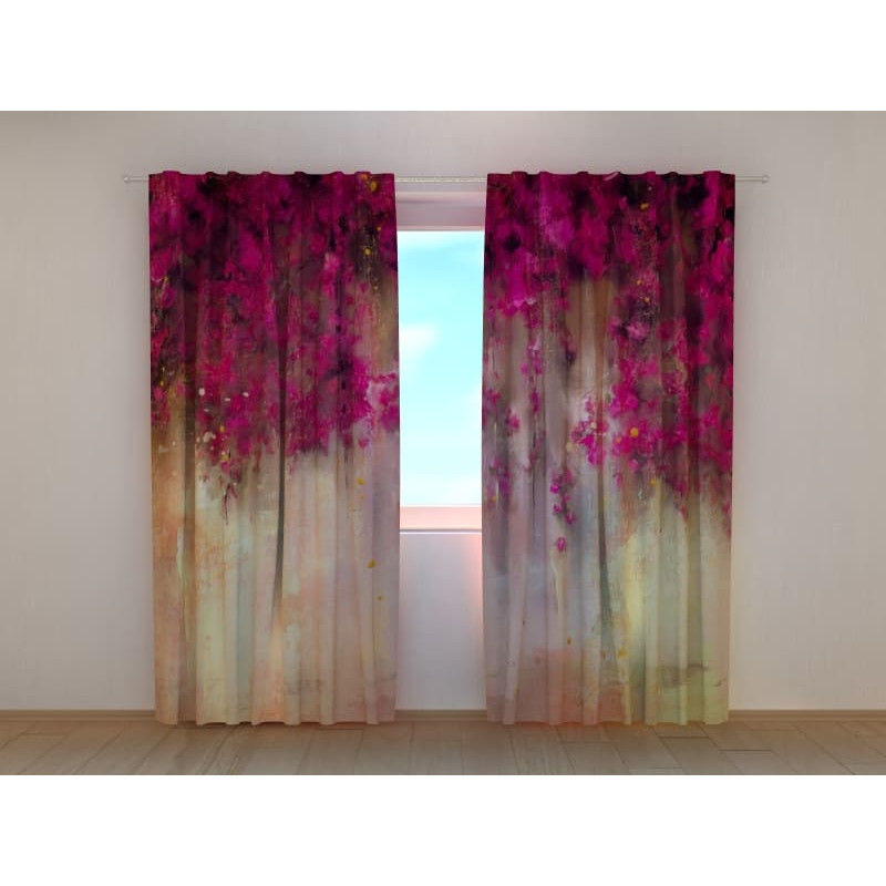 1,00 € Personalized curtain - with cascading purple flowers