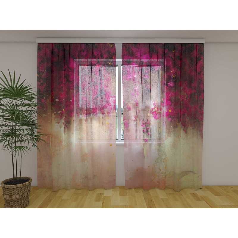1,00 € Personalized curtain - with cascading purple flowers