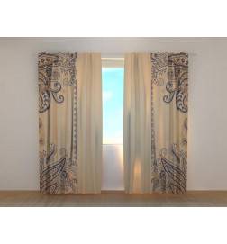 Custom Curtain - Oriental with abstract leaves