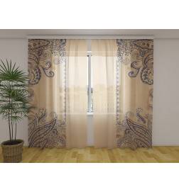 Custom Curtain - Oriental with abstract leaves