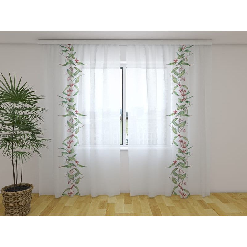 1,00 € Zavesa po meri - listi evkaliptusa - okrasna