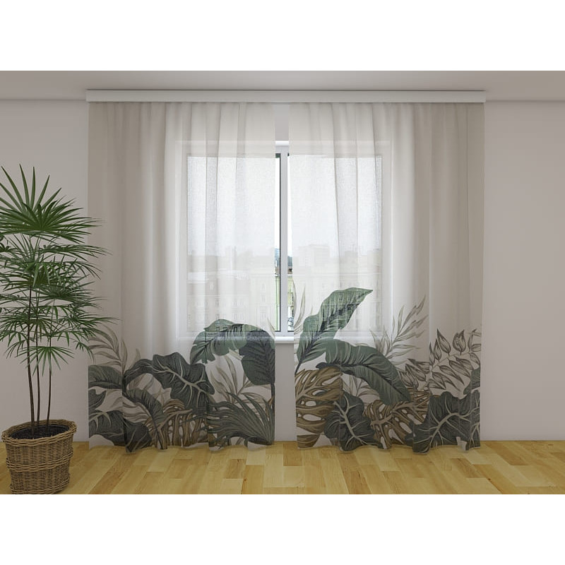 1,00 € Custom Curtain - Tropical and Green Leaves