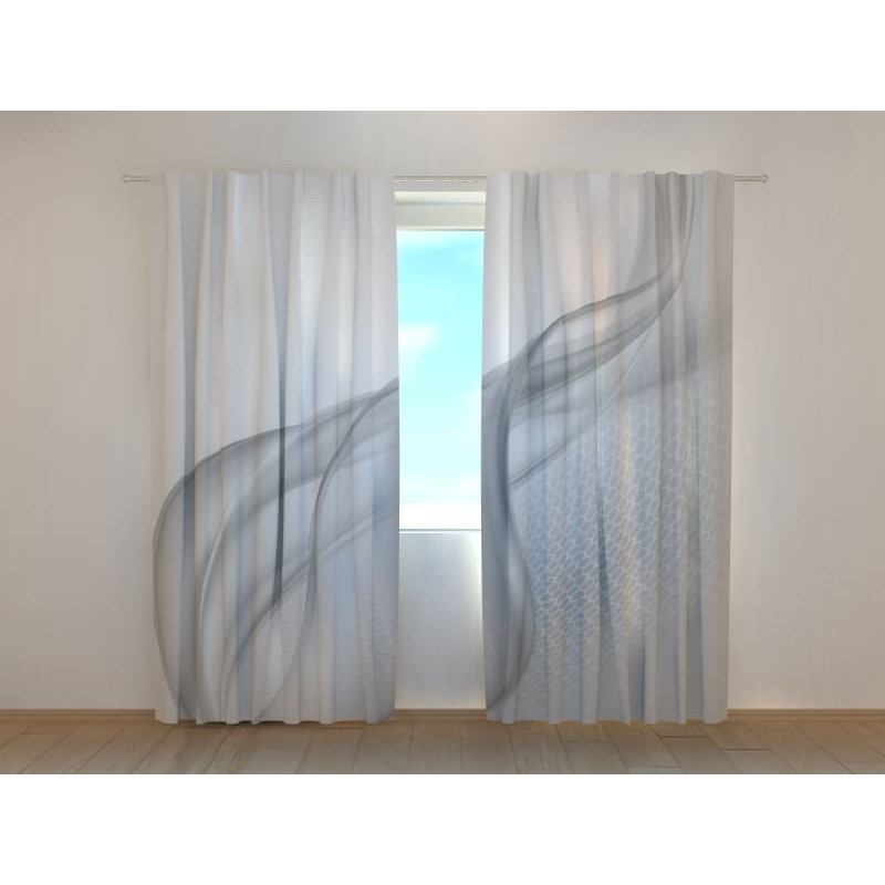 1,00 € Maßgeschneiderter Vorhang – mit abstrakten, grauen Wellen