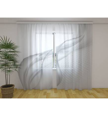 Zavesa po meri - z abstraktnimi, sivimi valovi