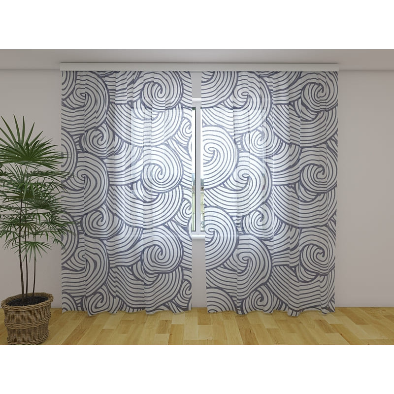 1,00 € Custom curtain - black and white and with curls