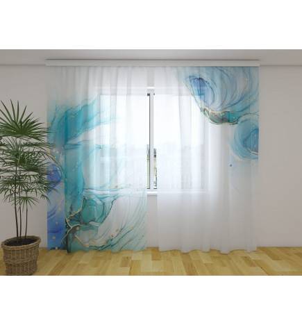 Tenda personalizzata - Delicate foglie verdi e turchesi