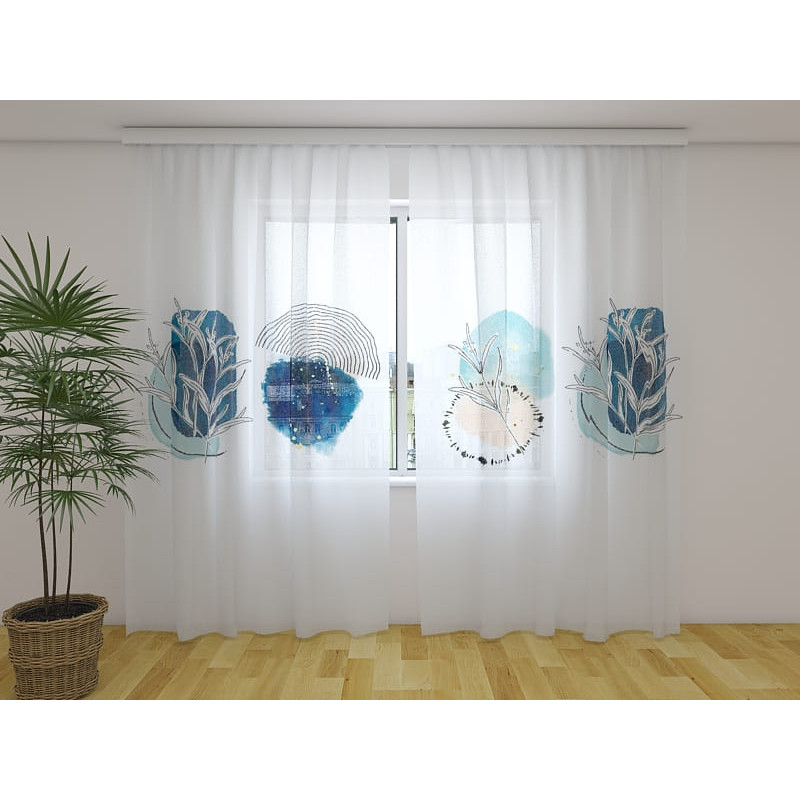 1,00 € Maßgeschneiderter Vorhang – transparent mit farbenfrohen Designs