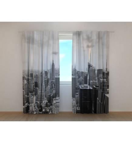 1,00 € Zavesa po meri - Manhattan v črno-beli barvi