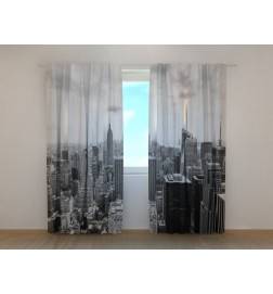 Custom Curtain - Manhattan mustavalkoisena
