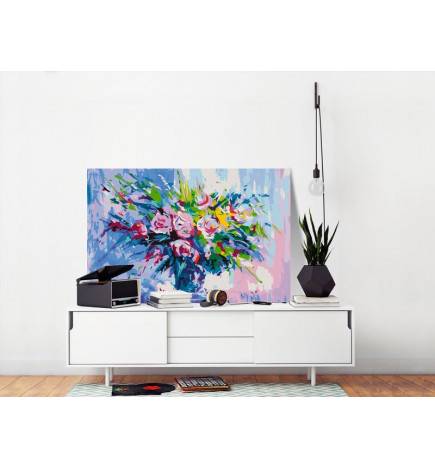 DIY canvas painting - Colorful Bouquet