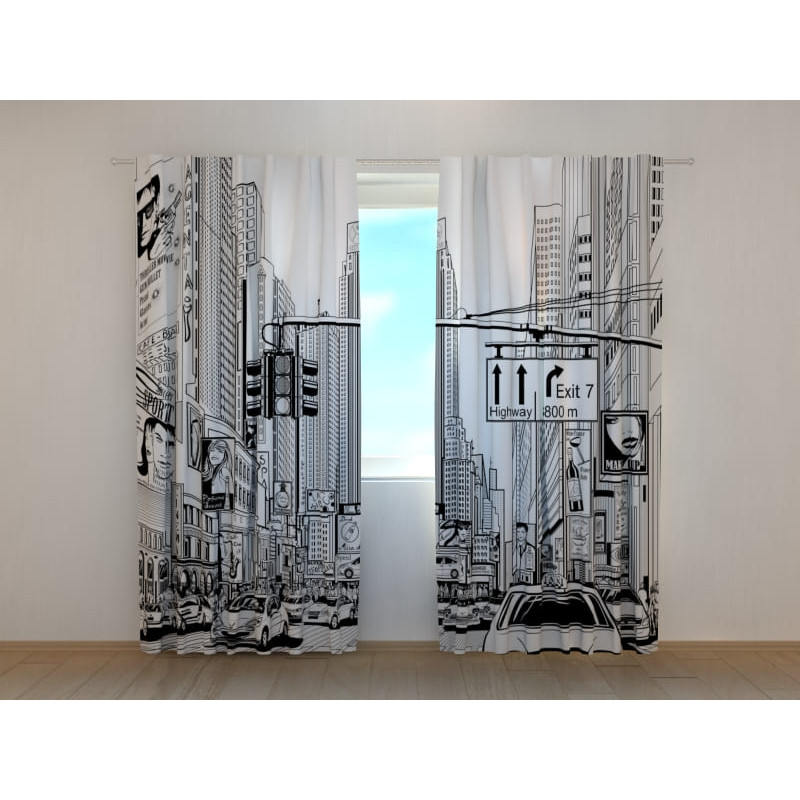 1,00 € Maßgeschneiderter Vorhang – mit New York-Design