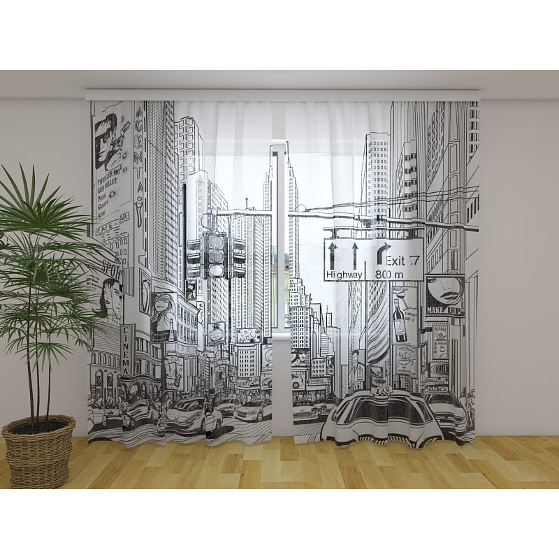 1,00 € Maßgeschneiderter Vorhang – mit New York-Design
