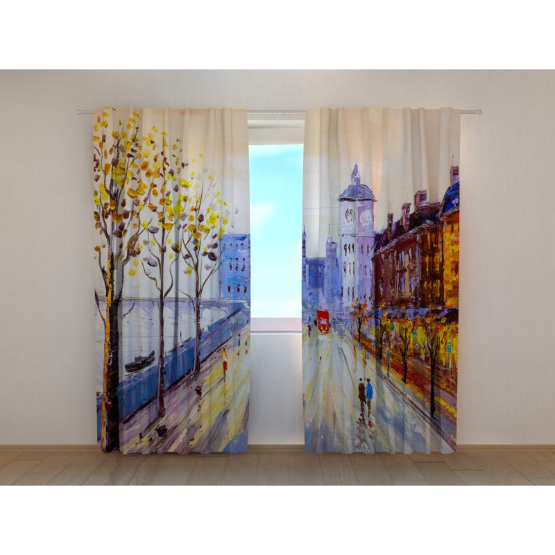 1,00 € Personalisierter Vorhang – London – Öl auf Leinwand-Stil