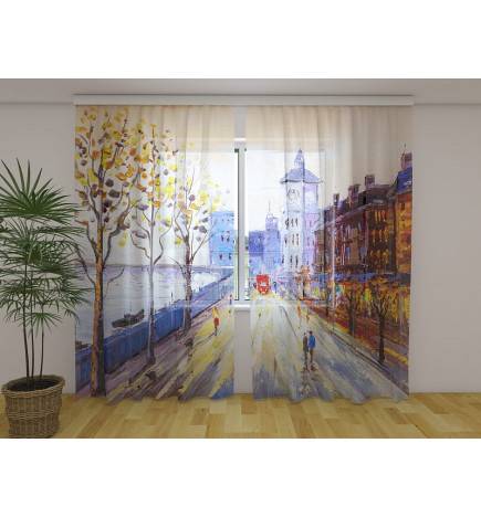 Personalisierter Vorhang – London – Öl auf Leinwand-Stil