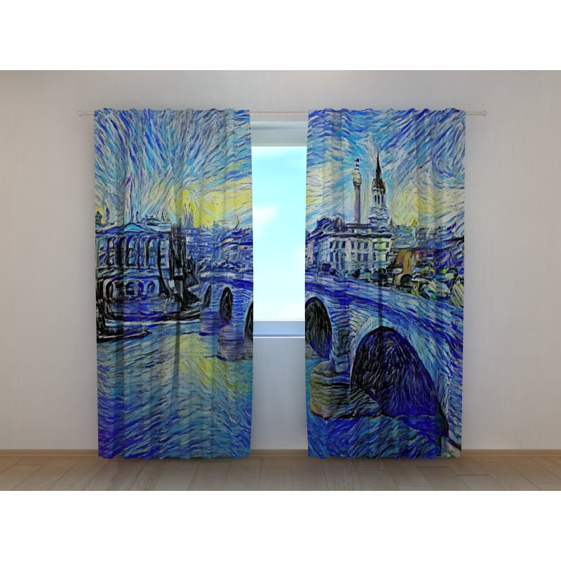 1,00 € Personalized curtain - London Bridge in Van Gogh style