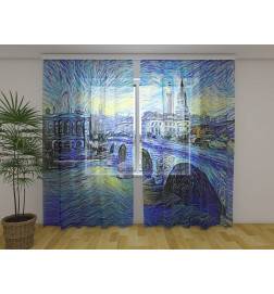 Personalisierter Vorhang – London Bridge im Van-Gogh-Stil