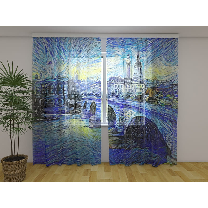 1,00 € Henkilökohtainen verho - London Bridge Van Gogh -tyyliin