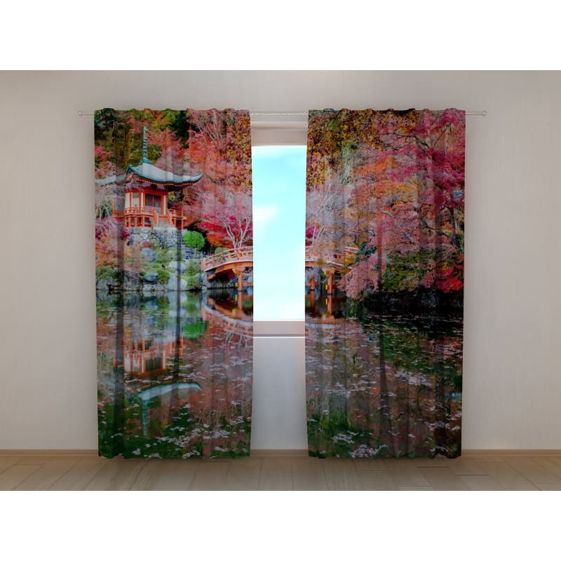 1,00 € Personalized curtain - Chinese house - with flowers