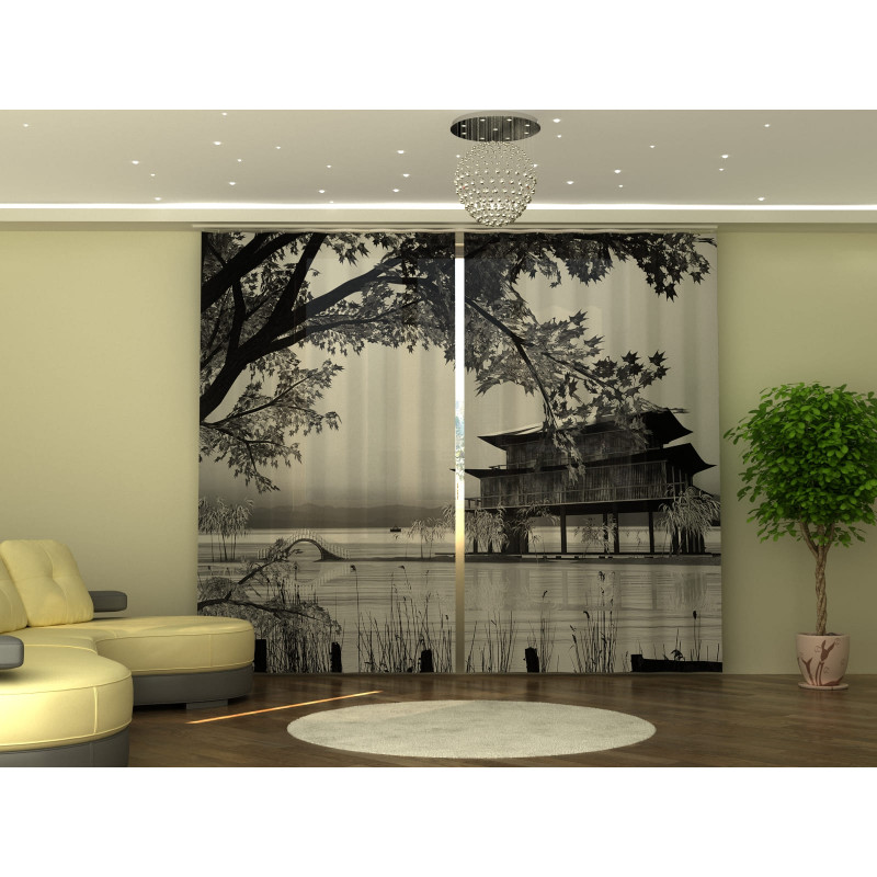 1,00 € Pielāgots aizkars - ķīniešu māja - vintage