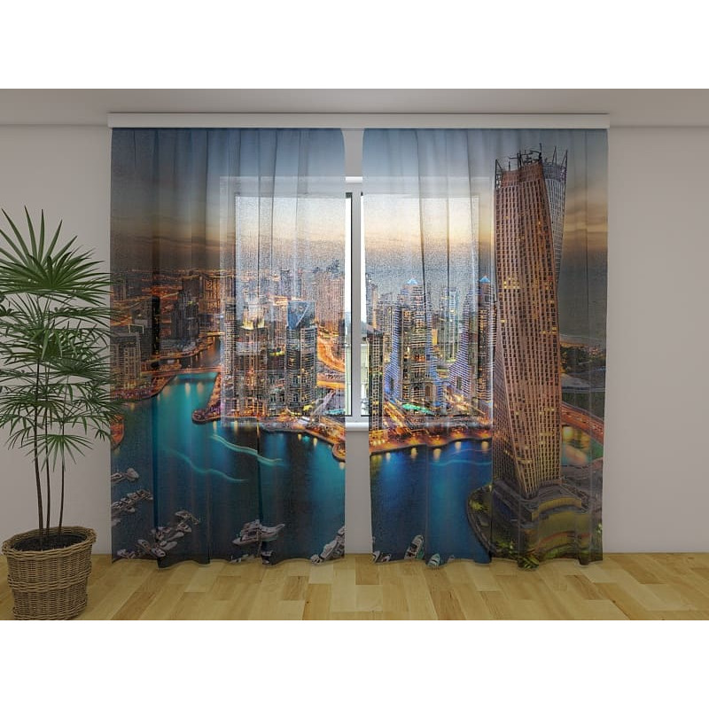 1,00 € Personalisierter Vorhang - mit Dubai bei Sonnenuntergang