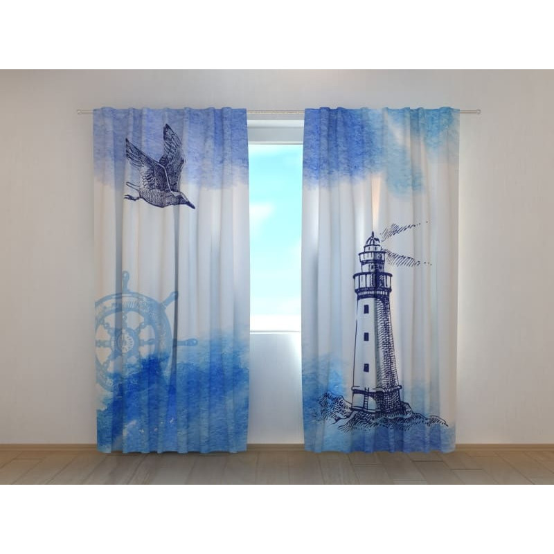 1,00 € Custom tent - with a lighthouse in the blue sea