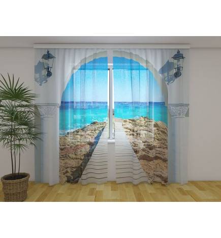 Tenda personalizada - Arco com uma passarela no mar