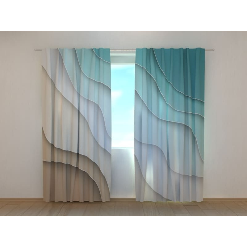 1,00 € Cortina personalizada - Abstracto - Con olas del mar