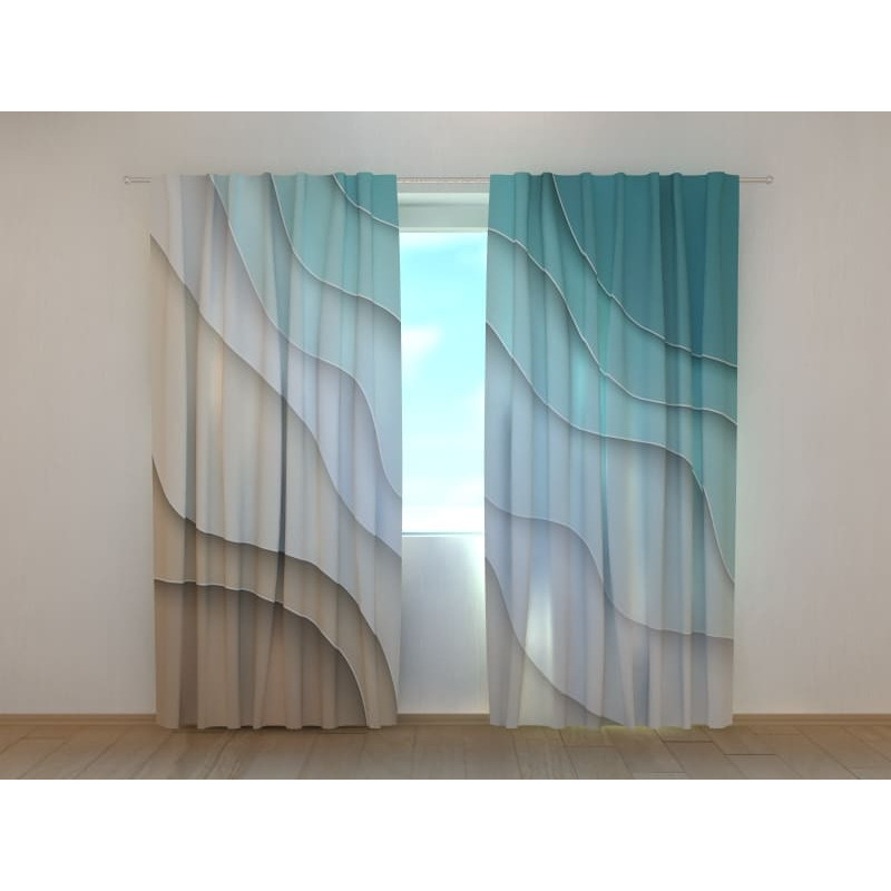 1,00 € Custom Curtain - Abstract - With sea waves