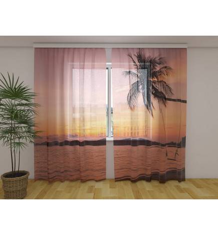 Kohandatud telk – troopiline maastik päikeseloojangul