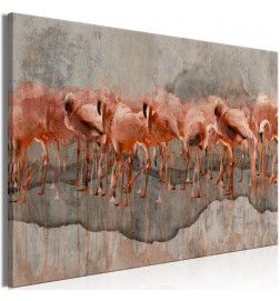 Canvas Print - Flamingo Lake (1 Part) Wide