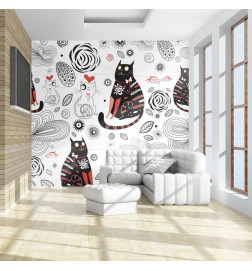 Wall Mural - Cats in love