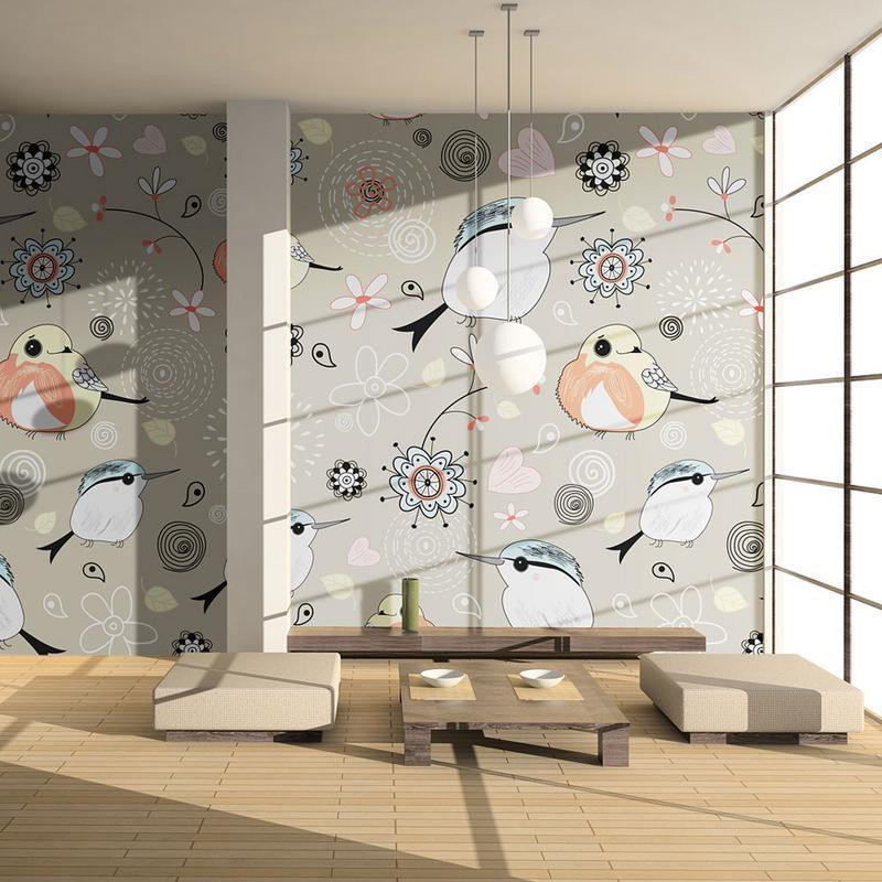 73,00 € Wall Mural - Natural pattern with birds