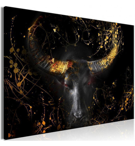 Schilderij - Enraged Bull (1 Part) Vertical - Third Variant