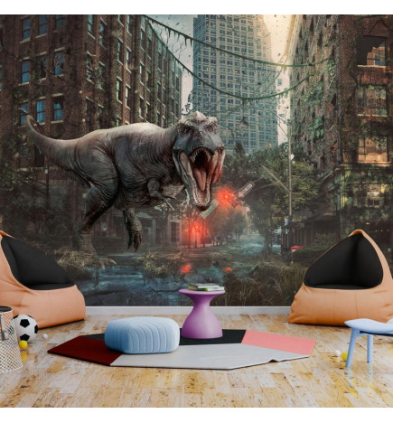 Fotobehang - Dinosaur in the City